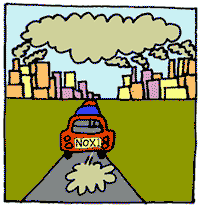 smog over city