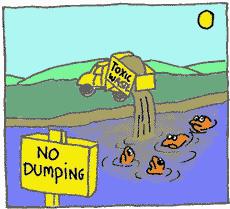 Dumping poisons in the rivers