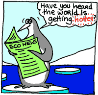 Tiki on melting ice floes