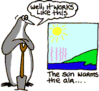The sun warms the air...