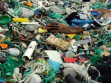 Plastique sur un rivage. Photo: Bo Eide